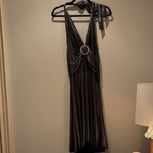 Le Chateau Shimmering Black Backless Dress